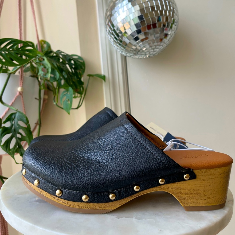 Universal Thread Clogs Faux Leather Lined with Gold Studs